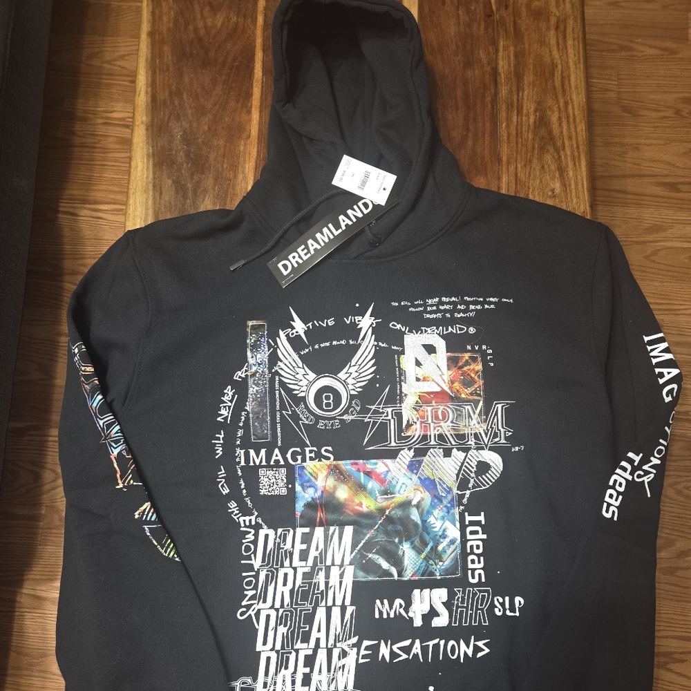 Dreamlands Graphic Black Hoodie